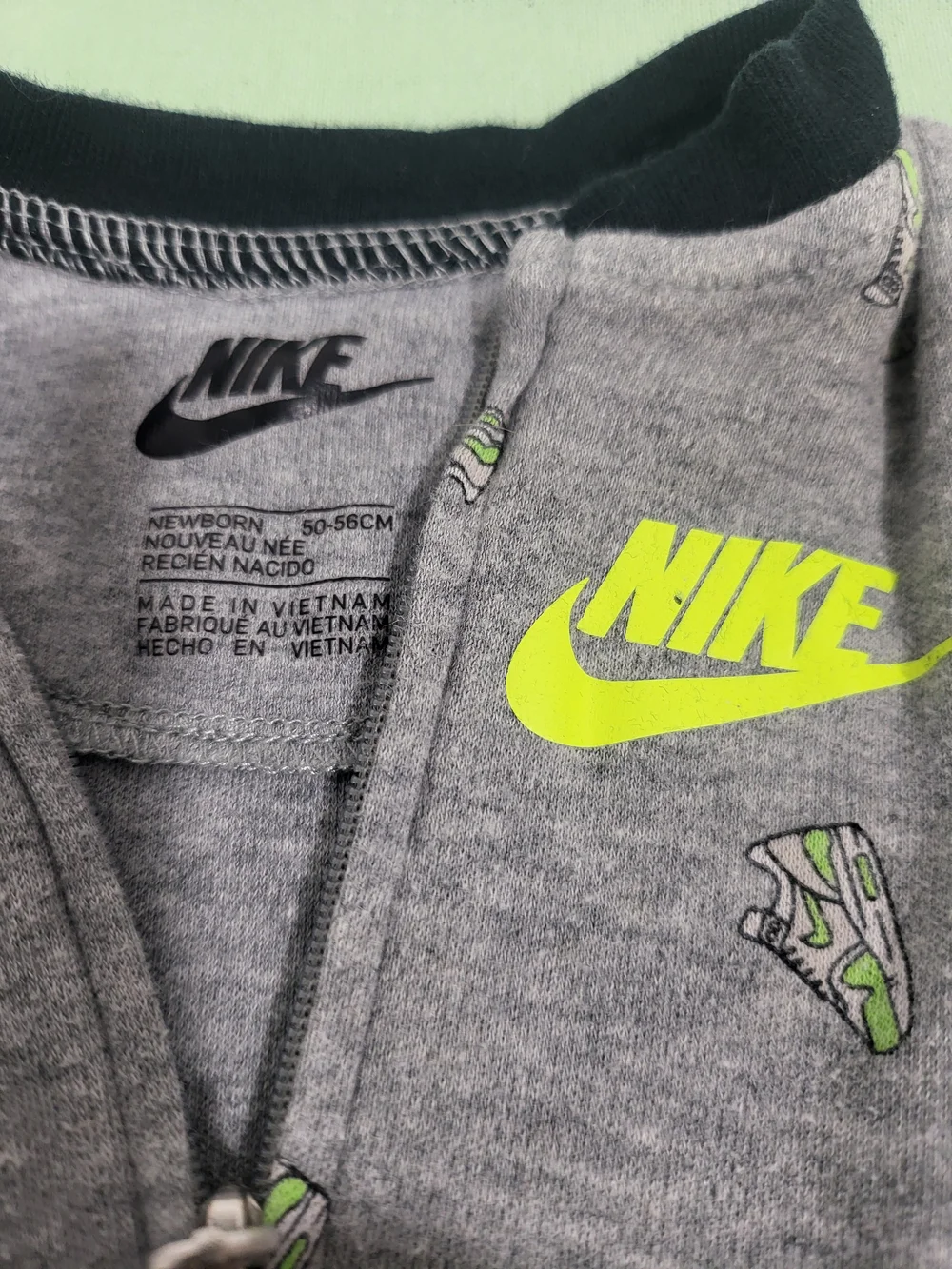 Nike Grey Baby One-Piece Footed Sleepers - 2-Pack